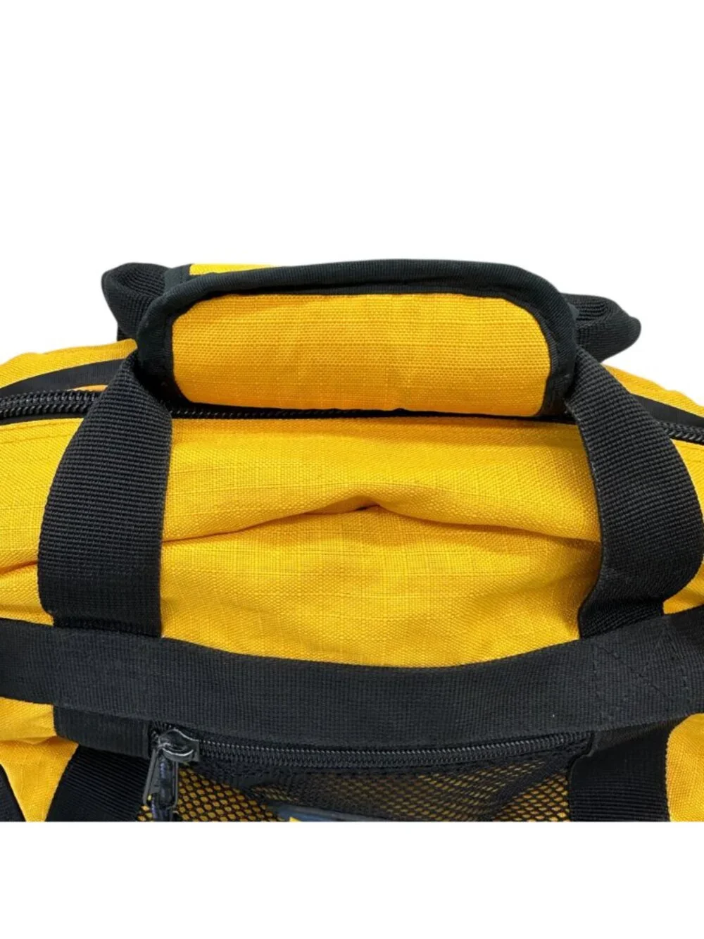 Timberland Duffle Bag Yellow and Black Mesh With Adjustable Shoulder Strap EUC